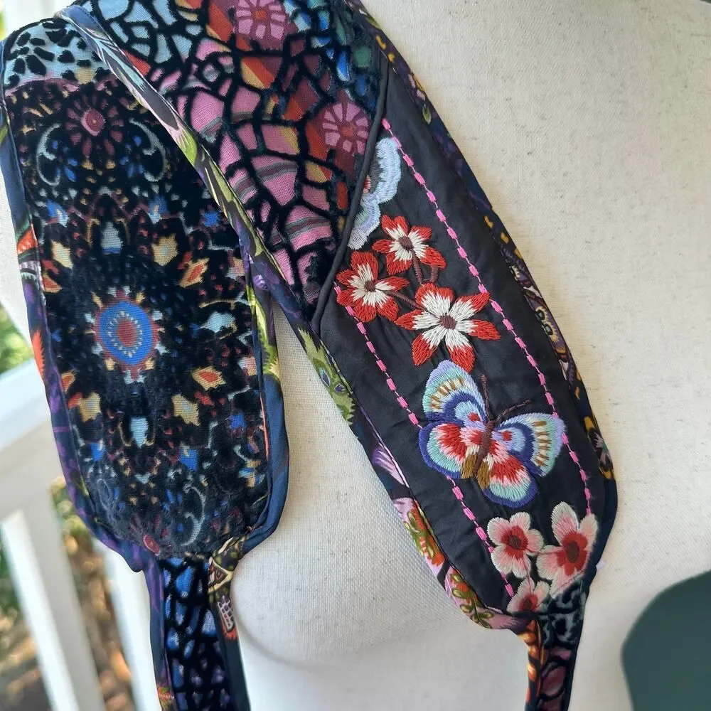 NWOT Johnny Was Catherine Belt Soundbath Navah Velvet Burnout Embroidered Boho